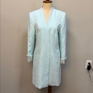 NWOT women’s Calvin Klein light blue open front rollback sleeve blazer, as is